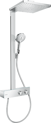 Картинка Душевая система с ShowerTablet Select 350 Hansgrohe Raindance Select E 300 1jet Showerpipe Ecosmart арт. 27362000 Kerasan