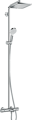 Картинка Душевая система с термостатом и изливом Hansgrohe Crometta S 240 Showerpipe арт. 27320000 Kerasan